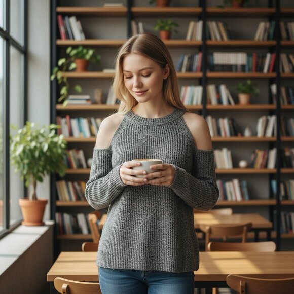 rag & bone/JEAN — Dana Cold Shoulder Sweater - Size Small - Picture 8 of 12